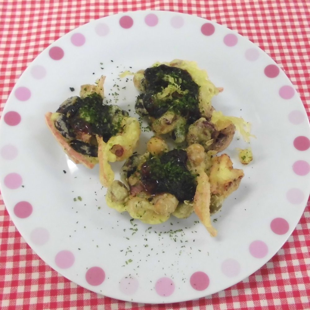 たこ焼風お豆さんの落とし揚げ